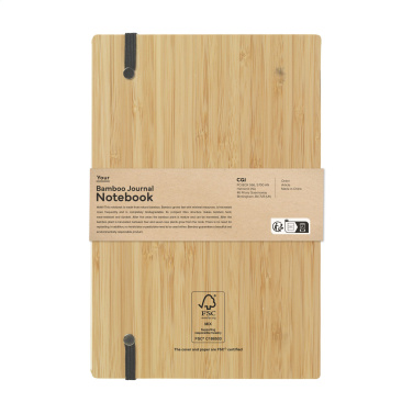 Logotrade promotional giveaway image of: Bamboo Journal Naked Spine Paper Notebook A5