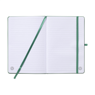 Logo trade corporate gifts image of: Recycled GRS PU Paper Notebook A5