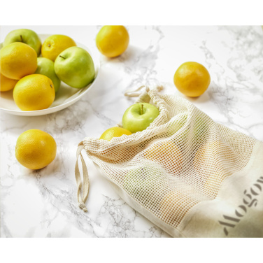 Logotrade promotional merchandise picture of: Natura Organic GOTS Mesh Bag (120 g/m²) fruit bag