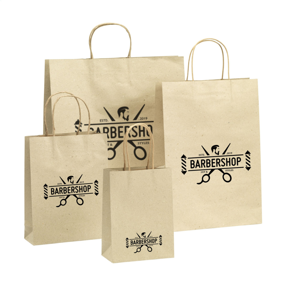 Logo trade advertising product photo of: Leaf It Bag recycled grass paper (120 g/m²) L