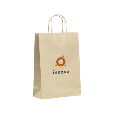 Logo trade advertising products image of: Leaf It Bag recycled grass paper (120 g/m²) L