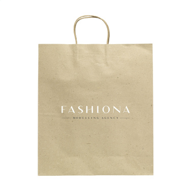 Logo trade promotional items image of: Leaf It Bag recycled grass paper (120 g/m²) XL