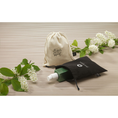 Logo trade promotional products image of: Gift Pouch Natural GRS Recycled Cotton (150 g/m²) S