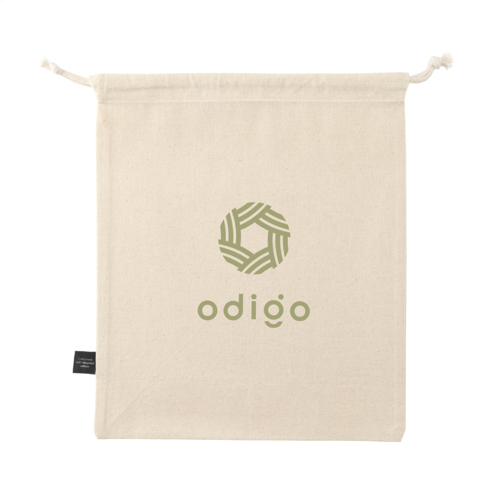 Logotrade corporate gift image of: Gift Pouch Natural GRS Recycled Cotton (150 g/m²) M