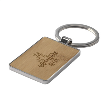 Logotrade advertising products photo of: Bamboo Key Rectangle keyring