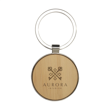 Logo trade promotional giveaway photo of: Bamboo Key Circle keyring