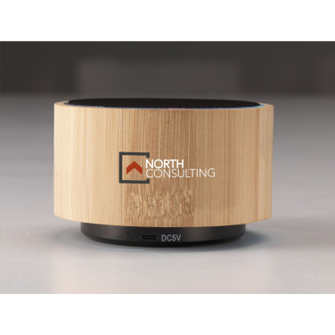 Logo trade promotional products image of: Wave Bamboo Wireless Speaker