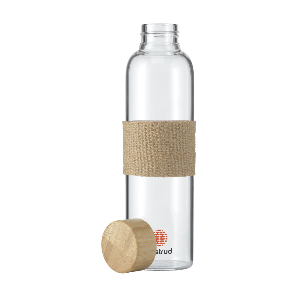 Logo trade promotional giveaway photo of: Senga Glass Bamboo 500 ml drinking bottle