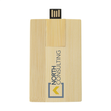 Logo trade promotional giveaway photo of: CreditCard USB Bamboo 16 GB