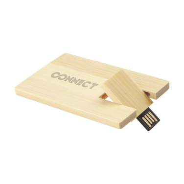 Logotrade business gift image of: CreditCard USB Bamboo 32 GB