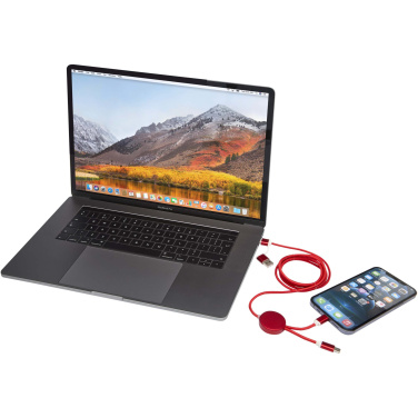 Logotrade advertising product picture of: Alasia 5-in-1 recycled aluminium and plastic 150 cm data sync and 27W fast charge cable