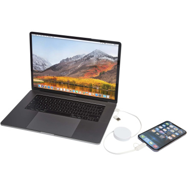 Logo trade corporate gift photo of: Citala 5-in-1 recycled plastic 90 cm retractable data sync and 40W fast charge cable