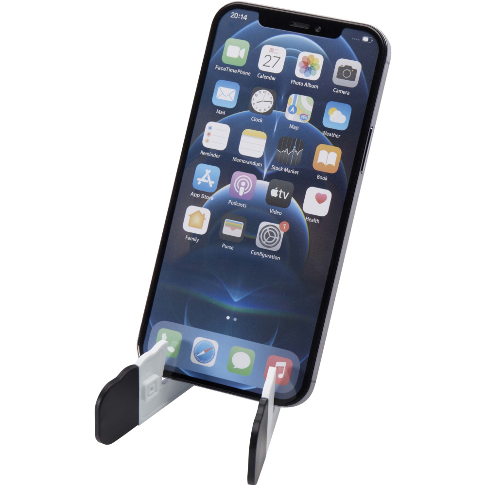 Logo trade business gifts image of: Buna recycled plastic foldable tablet and phone stand