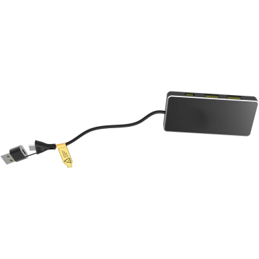 Logo trade promotional merchandise image of: SCX.design H20 8-in-1 USB hub with dual input and 6-ports