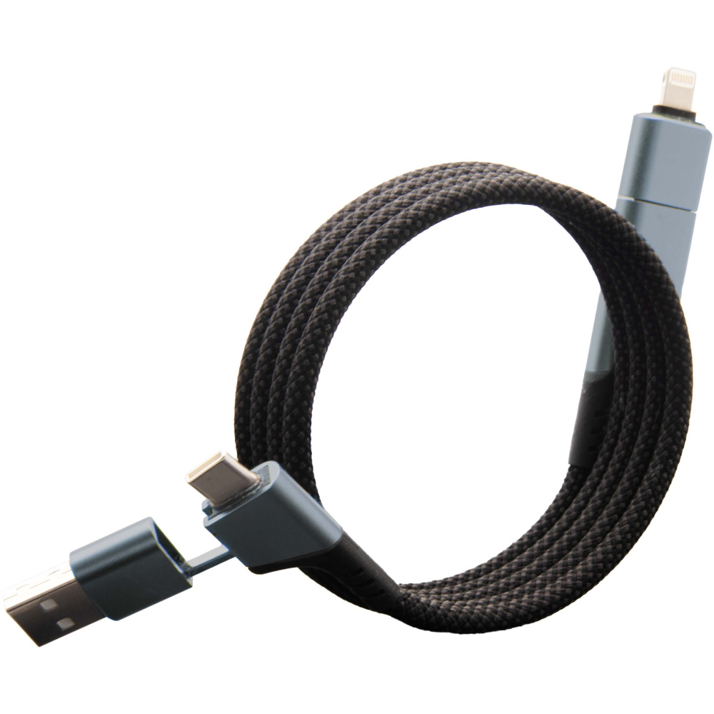 Logotrade promotional product image of: SCX.design C52 100W 4-in-1 rPET magnetic ultra fast charging cable 