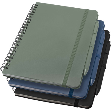 Logo trade promotional gift photo of: Thalaasa A5 ocean-bound hard cover notebook with ballpoint pen (black ink)
