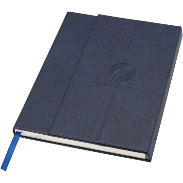 Logo trade promotional giveaway photo of: Alejandra A5 recycled plastic hard cover notebook