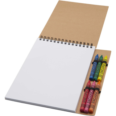 Logotrade advertising products photo of: Doodle A5 spiral soft cover notebook and crayon set