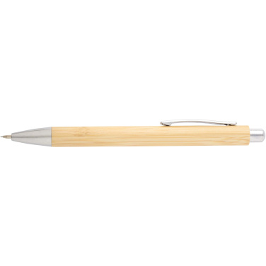 Logotrade promotional merchandise picture of: Oblys bamboo ballpoint pen and mechanical pencil set (black ink)