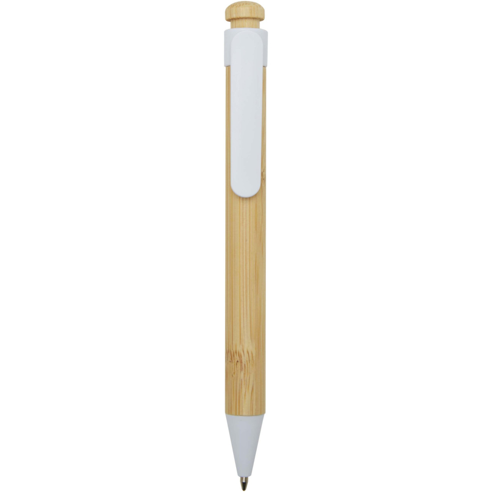 Logotrade promotional products photo of: Rattan bamboo and recycled plastic ballpoint pen (black ink)