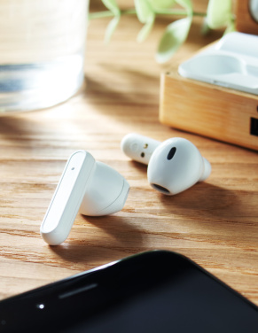 Logotrade advertising product image of: TWS earbuds in bamboo case