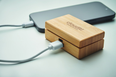 Logotrade advertising product image of: TWS earbuds in bamboo case