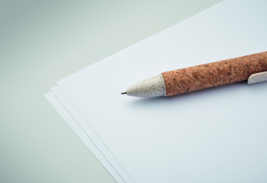 Logo trade promotional gift photo of: Cork 4-colour ink ball pen