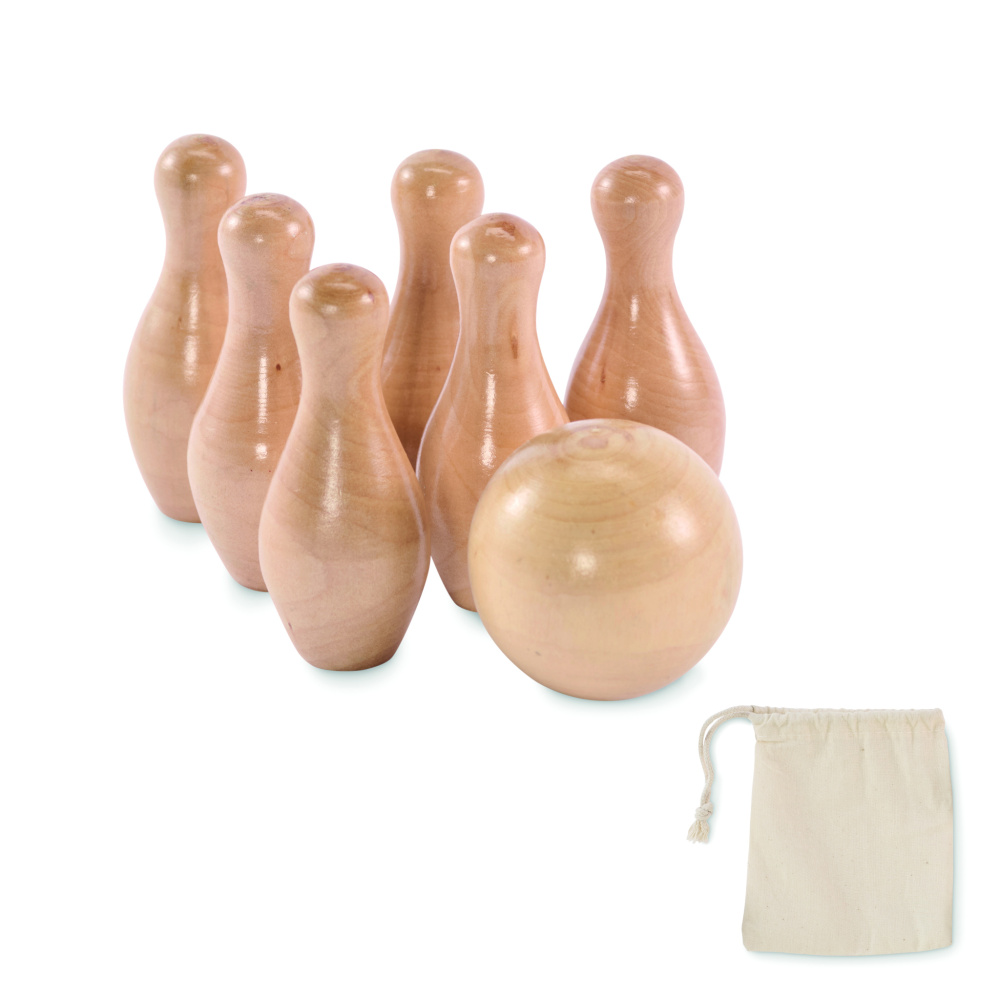 Logo trade corporate gift photo of: Mini pine wood bowling set