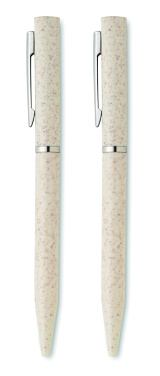 Logotrade promotional gift picture of: Wheat straw/ABS twist pen set