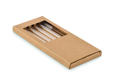 Logo trade promotional item photo of: 4 reusable glass straws