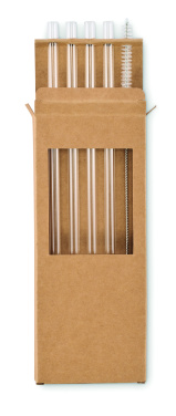 Logotrade corporate gift image of: 4 reusable glass straws
