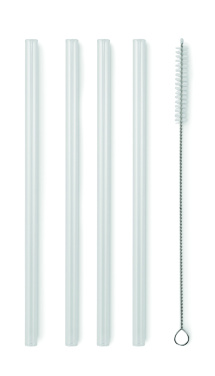 Logo trade promotional items image of: 4 reusable glass straws