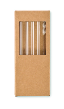 Logotrade promotional merchandise image of: 4 reusable glass straws