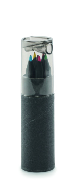 Logotrade promotional gift picture of: 6 black colouring pencils