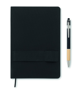 Logo trade advertising product photo of: A5 RPET notebook with pen