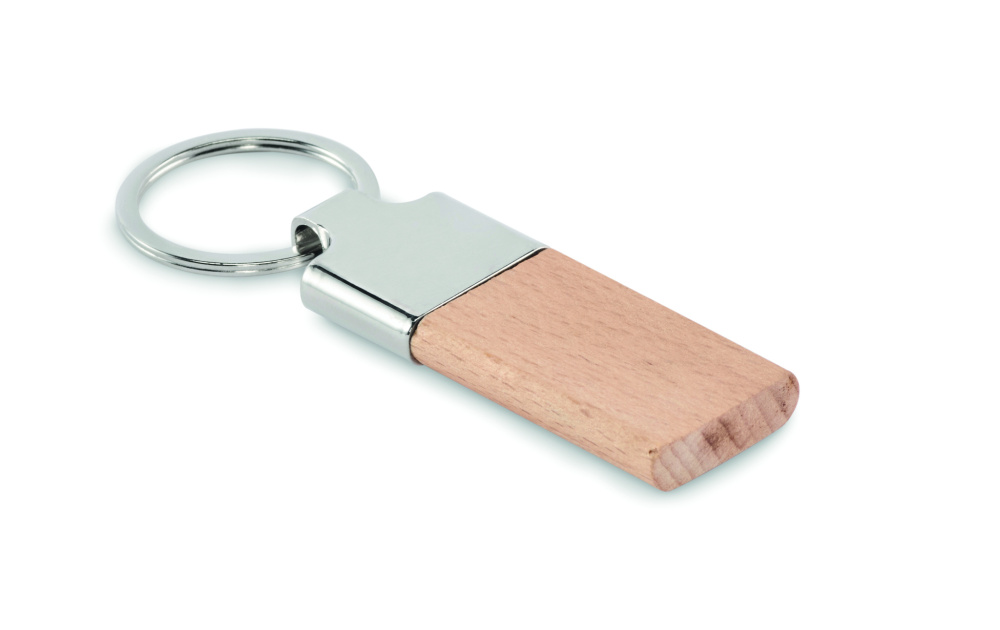 Logo trade corporate gifts picture of: Key ring with rubber wood