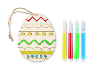 Logo trade promotional gifts image of: Wooden egg painting set