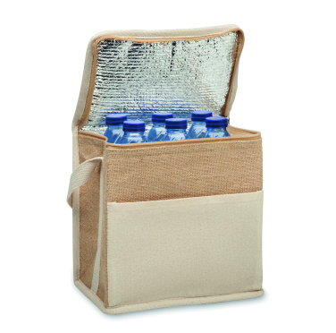 Logotrade promotional gift image of: Jute and canvas cooler bag 3L