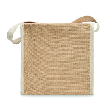 Logo trade advertising products picture of: Jute and canvas cooler bag 3L
