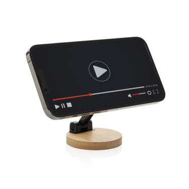 Logotrade promotional product picture of: Magmount RCS recycled plastic and bamboo phone stand
