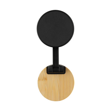 Logo trade promotional merchandise picture of: Magmount RCS recycled plastic and bamboo phone stand