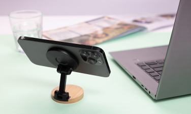 Logotrade business gifts photo of: Magmount RCS recycled plastic and bamboo phone stand