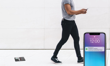 Logo trade business gifts image of: Trackmate RCS rpolyester passport holder worldwide locating