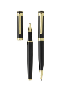 Logo trade business gifts image of: Swiss Peak Luca RCS recycled brass deluxe pen set