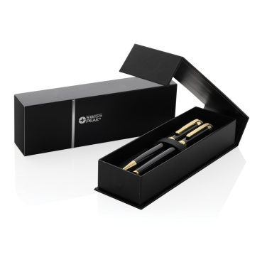 Logo trade corporate gifts image of: Swiss Peak Luca RCS recycled brass deluxe pen set