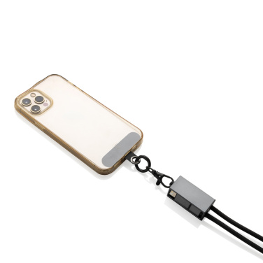 Logo trade promotional merchandise image of: Terra RCS recycled PET phone cord with dual charge cable