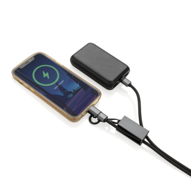 Logotrade corporate gift picture of: Terra RCS recycled PET phone cord with dual charge cable