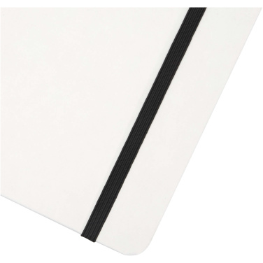 Logo trade promotional items image of: Holm A5 stone paper hard cover notebook with lined pages
