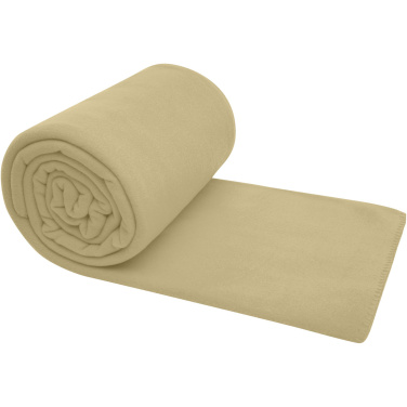 Logotrade business gift image of: Huggy fleece plaid blanket with carry pouch 220x250 cm