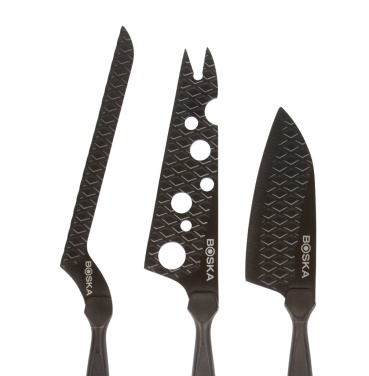 Logo trade corporate gifts image of: BOSKA Cheese Knife Set Monaco+ Black